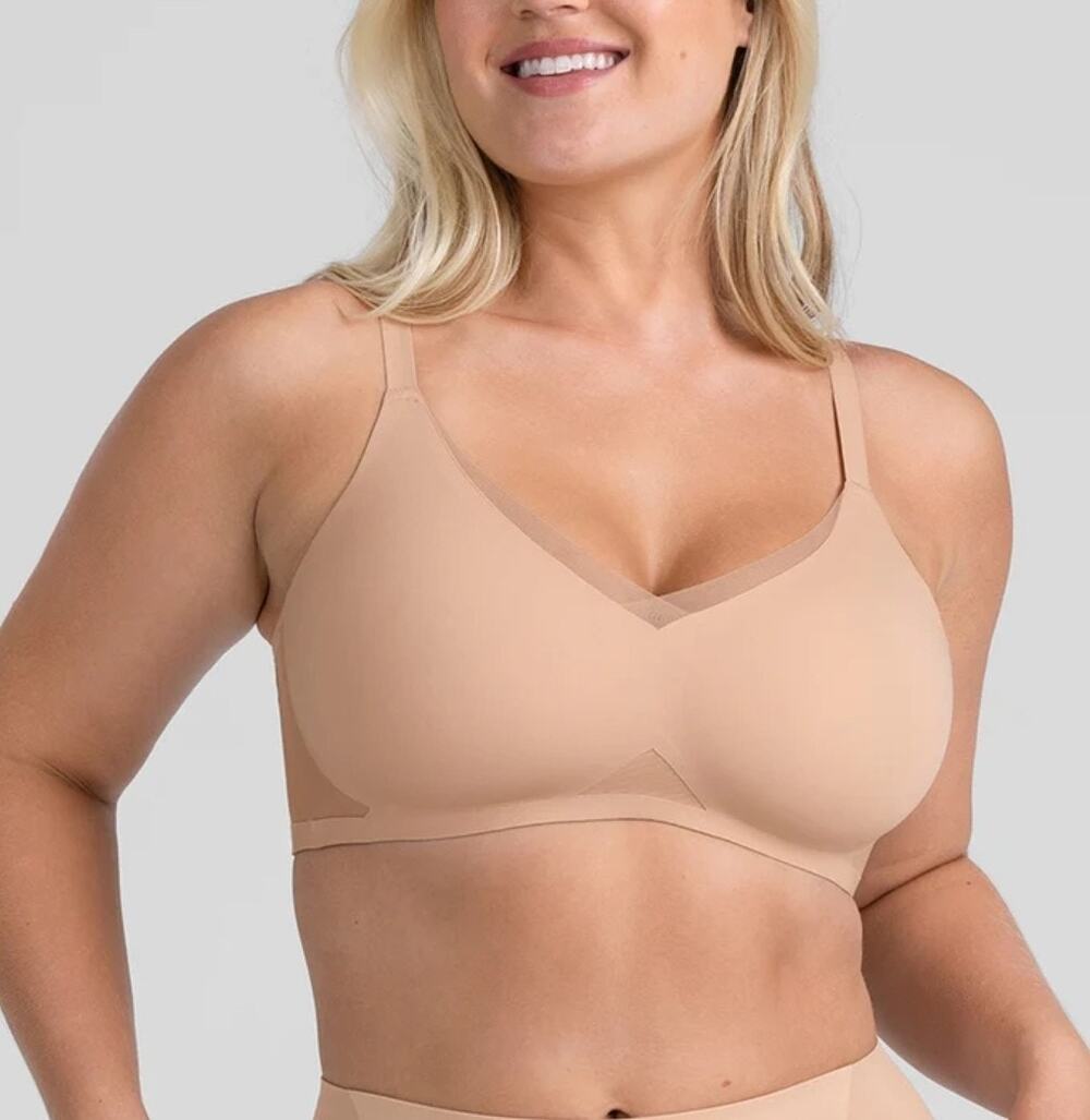 [Honeylove] Sand Nude Beige Wireless CrossOver Bra Slimming Lifting Sz 1X 40C/D